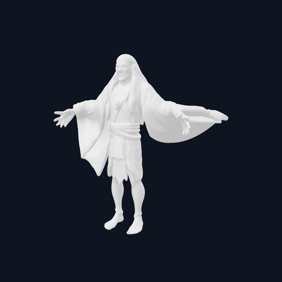 Green Forest Mage Character  Rigged and Animated D Model with PBR Textures